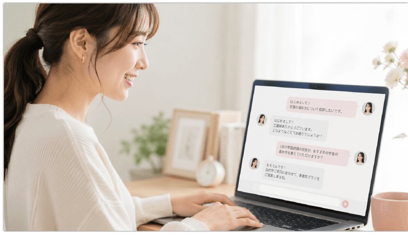 チャットで講師に質問する受講生